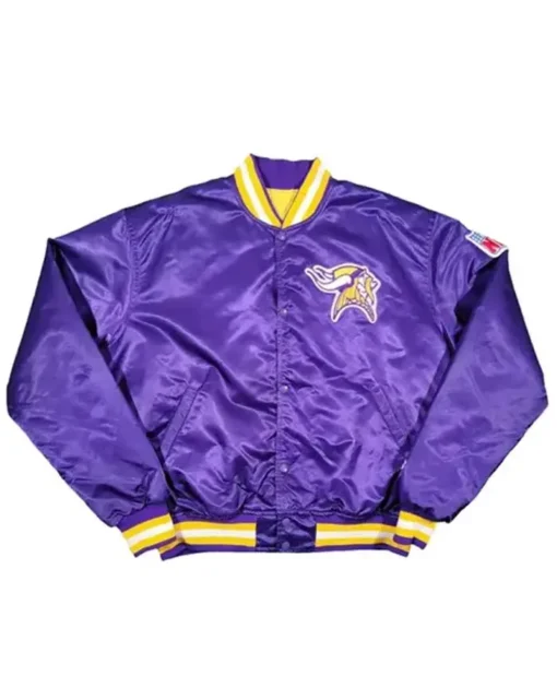 Minnesota Vikings 90s Purple Varsity Jacket For Sale