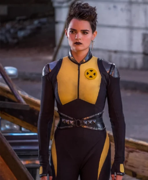 Movie Deadpool 2 Negasonic Yellow leather Jacket