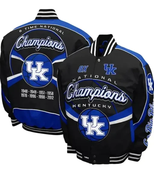 NCAA Kentucky Wildcats Black Printed Varsity Jacket