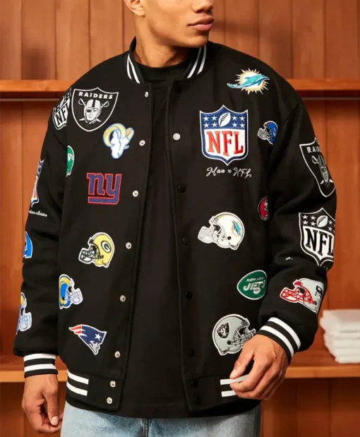 NFL All Teams Black Bomber Jacket