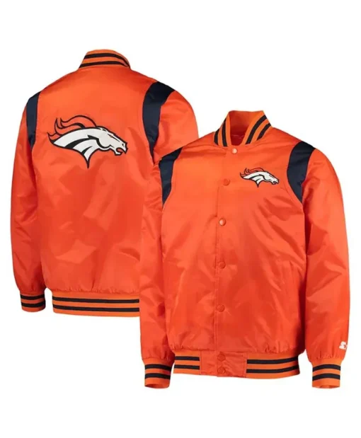 NFL Brent Denver Broncos Satin Varsity Jacket