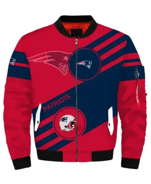 NFL New England Patriots Red Bomber Jacket