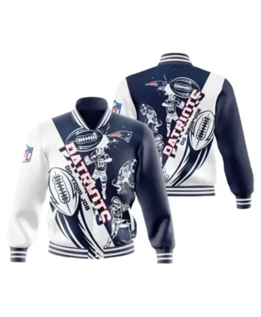 NFL Team New England Patriots Varsity Jacket For Men And Women