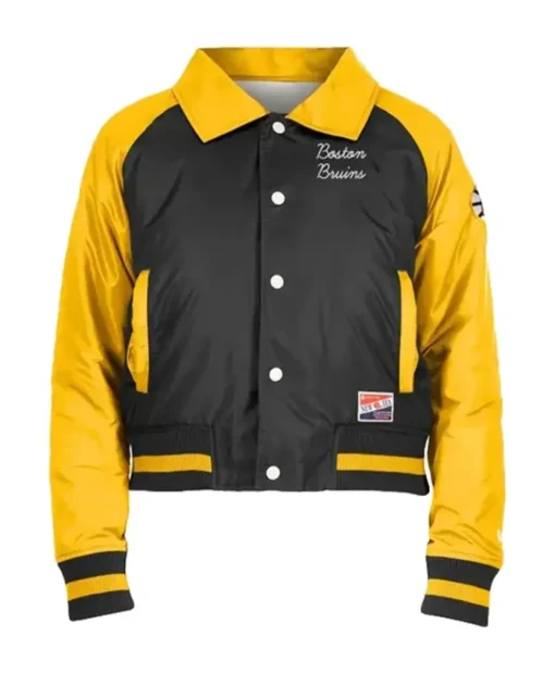 NHL Boston Bruins Classic Collar Crop Varsity Jacket