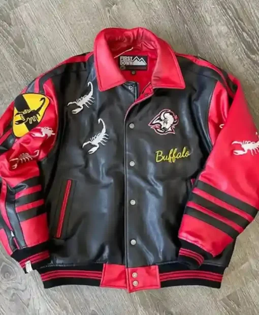 NHL Buffalo Sabres Black And Red Leather Jacket