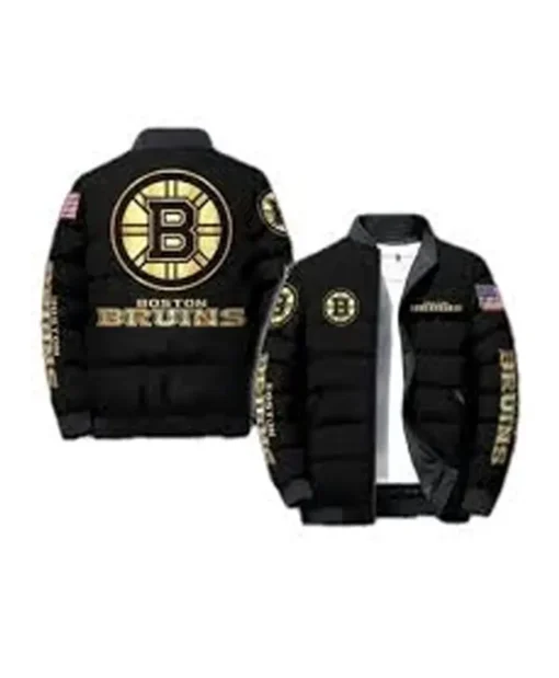 NHL Team Boston Bruins Black Bomber Puffer Jacket