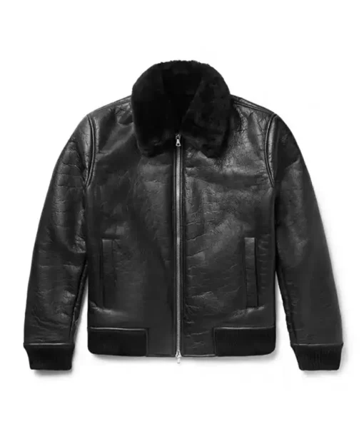 NN07 Rowan Trimmed Black Leather Jacket