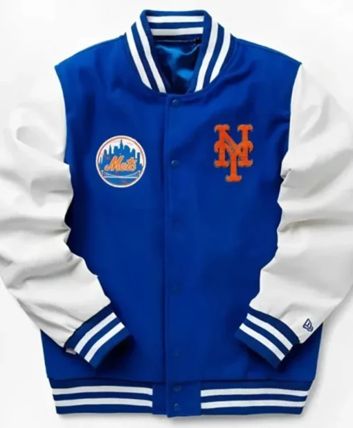 NY Mets Wordmark Letterman Varsity Jacket