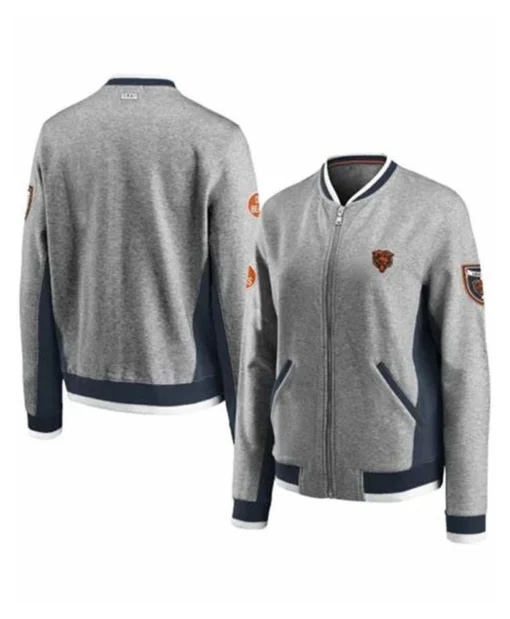 Neale Chicago Bears Grey Bomber Jacket