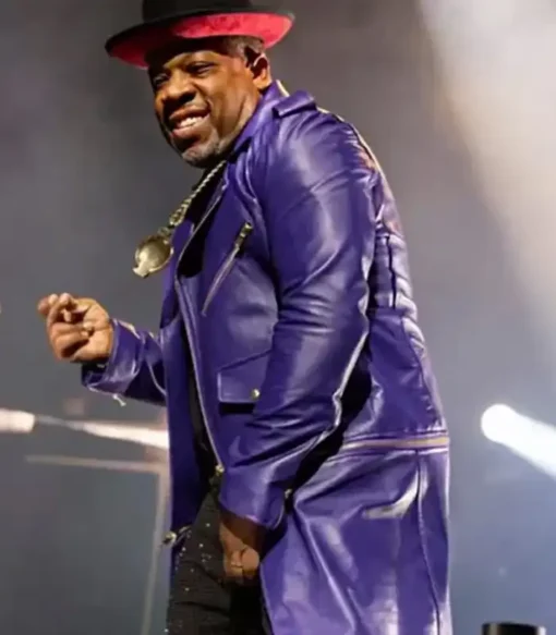 New Edition Legacy On Stage Purple Leather Coat