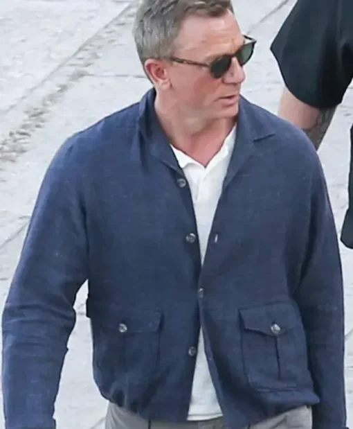 No Time To Die James Bond Blue Cotton Jacket