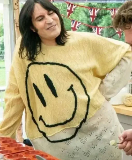 Noel Fielding Bake Off Smiling Face Yellow Jumper