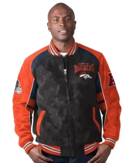 Noland Men’s NFL Denver Broncos Leather Varsity Jacket