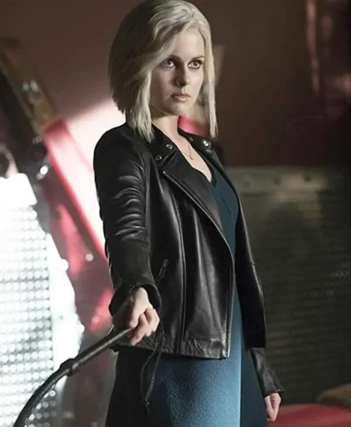 Olivia Moore iZombie Black Biker Leather Jacket