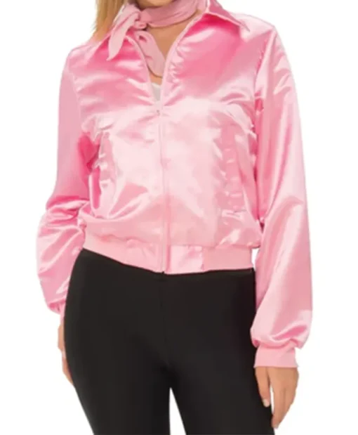 Olivia Newton-John Sandy Grease Movie Pink Ladies Shirt Style Collar Jacket