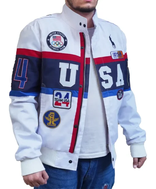 Olympics 2024 Quinonez Team USA Closing Ceremony Bomber Polo Jacket Sale