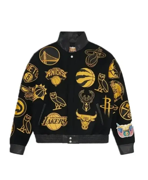 Ovo Black Nba Varsity Jacket