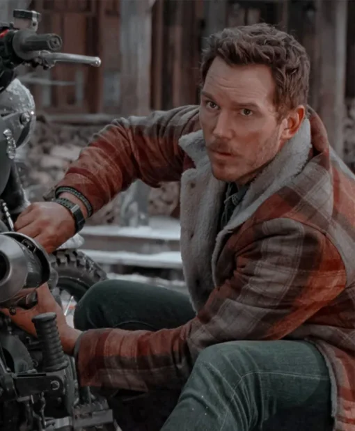 Owen Grady Jurassic World Dominion Plaid Fur Jacket