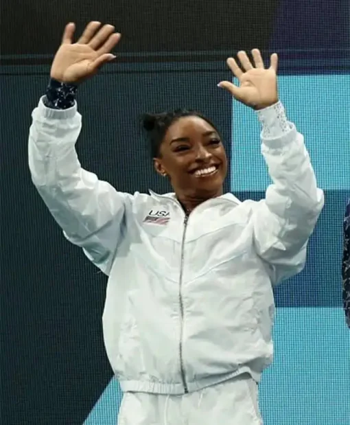 Paris 2024 Olympics Simone Biles Team Usa White Jacket