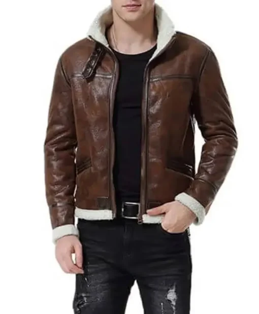 Parker Motorcycle Distress Faux Fur Jacket