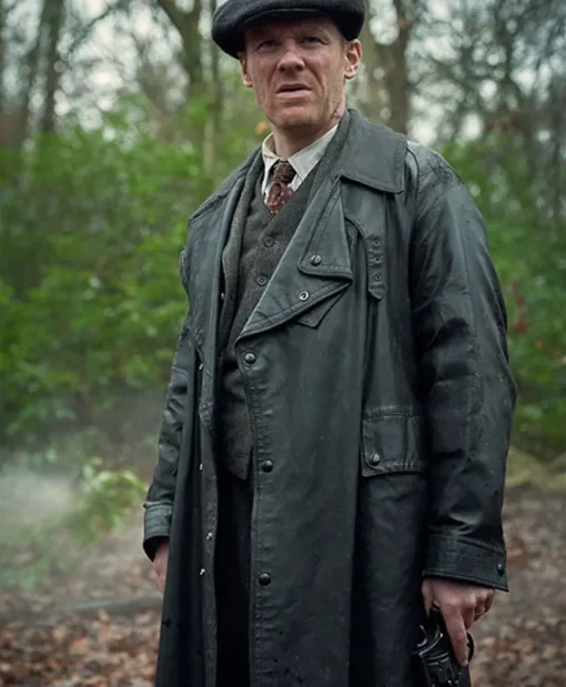 Peaky Blinders Jimmy McCavern Black Leather Trench Coat