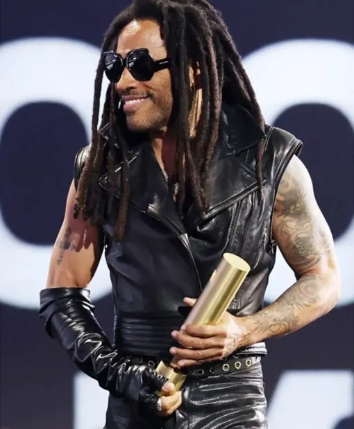 People's Choice Awards 2024 Lenny Kravitz Black Leather Vest