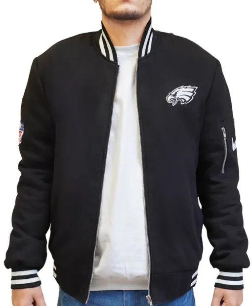 Philadelphia Eagles Sideline Coach Black Bomber Jacket