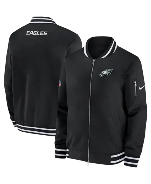 Philadelphia Eagles Sideline Coach Black Bomber Jacket