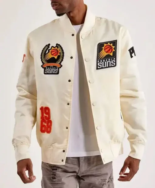 Phoenix Suns Off-White Varsity Jacket