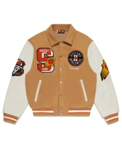 Phoenix Suns Orange Letterman Varsity Jacket