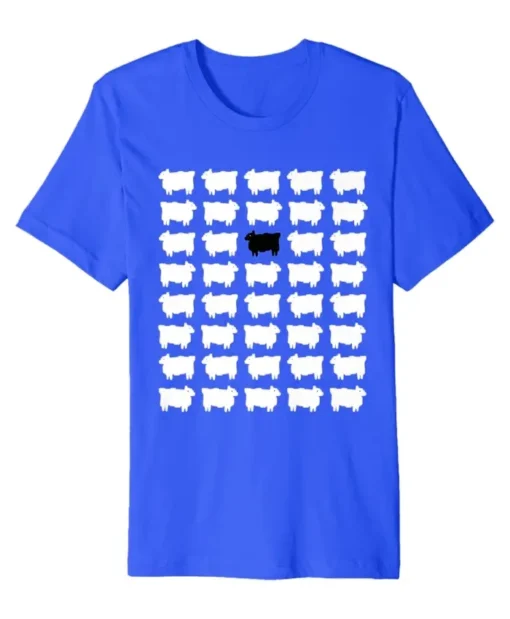 Princess Diana Black Sheep Printed Dark Blue T-Shirt