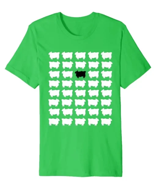 Princess Diana Black Sheep Printed Green T-Shirt