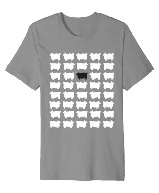 Princess Diana Black Sheep Printed Grey T-Shirt