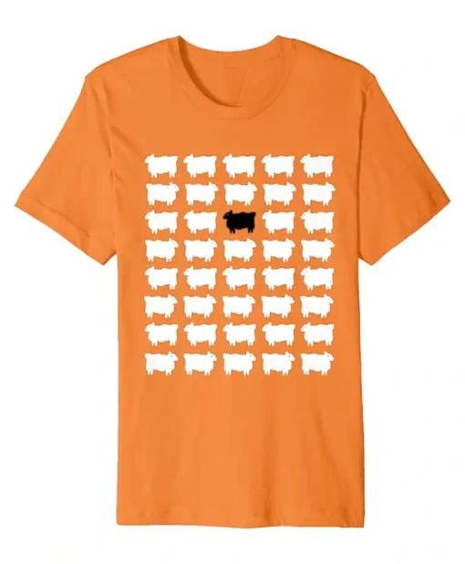 Princess Diana Black Sheep Printed Orange T-Shirt