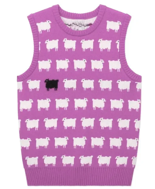 Princess Diana Black Sheep Printed Pink Sweater Vest