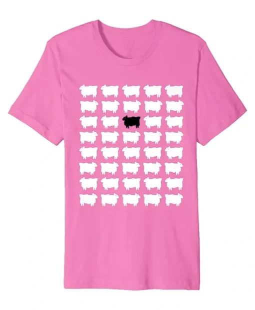 Princess Diana Black Sheep Printed Pink T-Shirt