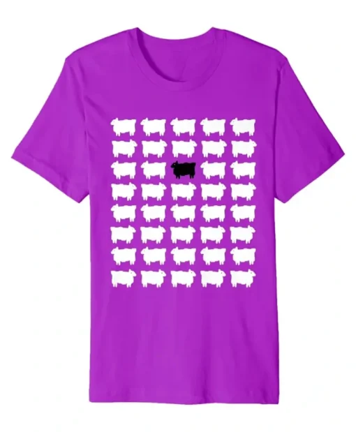 Princess Diana Black Sheep Printed Purple T-Shirt