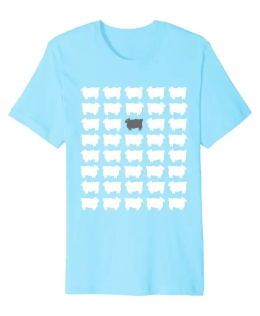 Princess Diana Black Sheep Printed Teal Blue T-Shirt