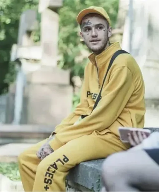 Rap Singer Lil Peep Yellow Men Wool Tracksuit