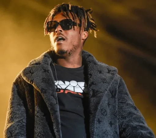 Rapper Juice Wrld Grey Faux Fur Coat