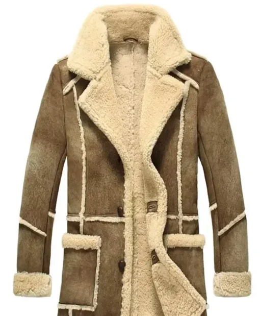 Reacher Faux Fur Brown Leather Coat