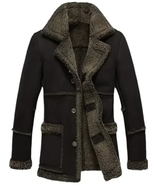 Reacher Fur Black Leather Coat