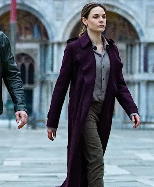 Rebecca Ferguson Mission Impossible Maroon Trench Coat