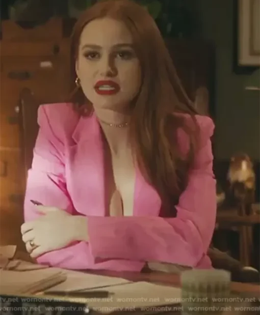 Riverdale S05 Madelaine Petsch Pink Suiting Fabric Blazer