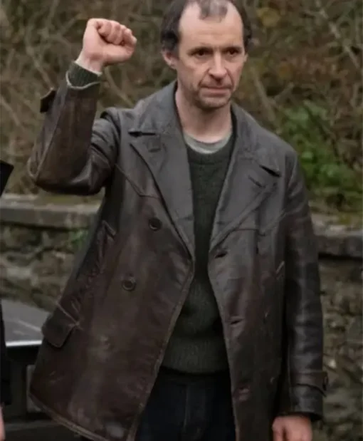 Roses War 2024 Tom Vaughan-Lawlor Black Leather Blazer