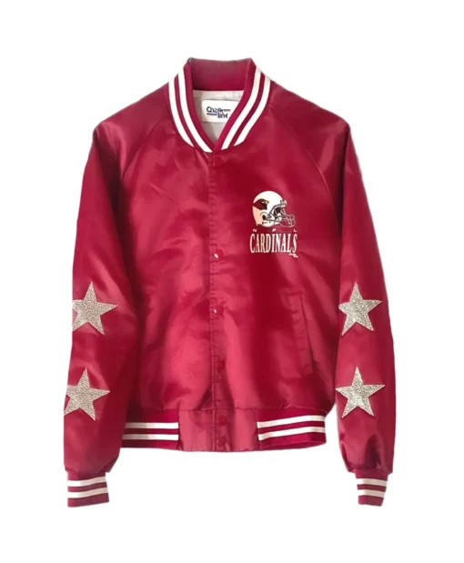 Ruddy Arizona Cardinals Crystal Star Design Red Varsity Jacket