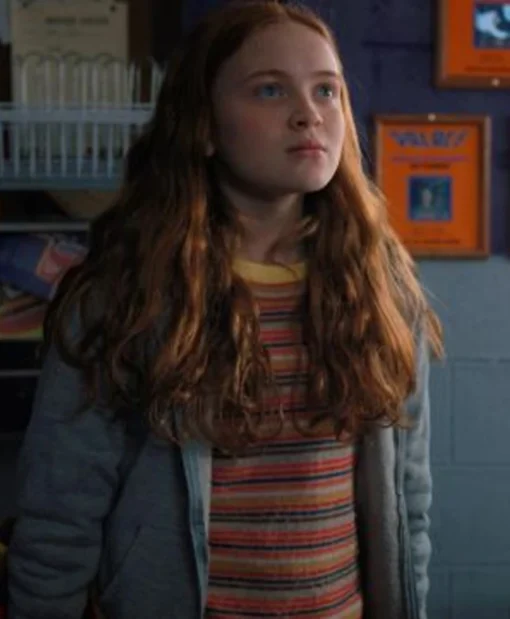 Sadie Sink Stranger Things Grey Fleece Hoodie