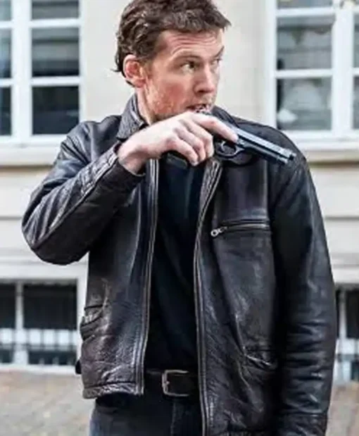 Sam Worthington Leather Black Jacket