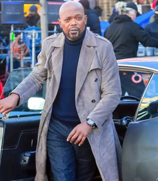 Samuel L Jackson John Shaft Grey Trench Coat