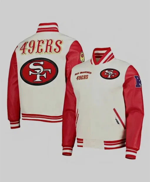 San Francisco 49Ers Cream Retro Classic Letterman Varsity Jacket